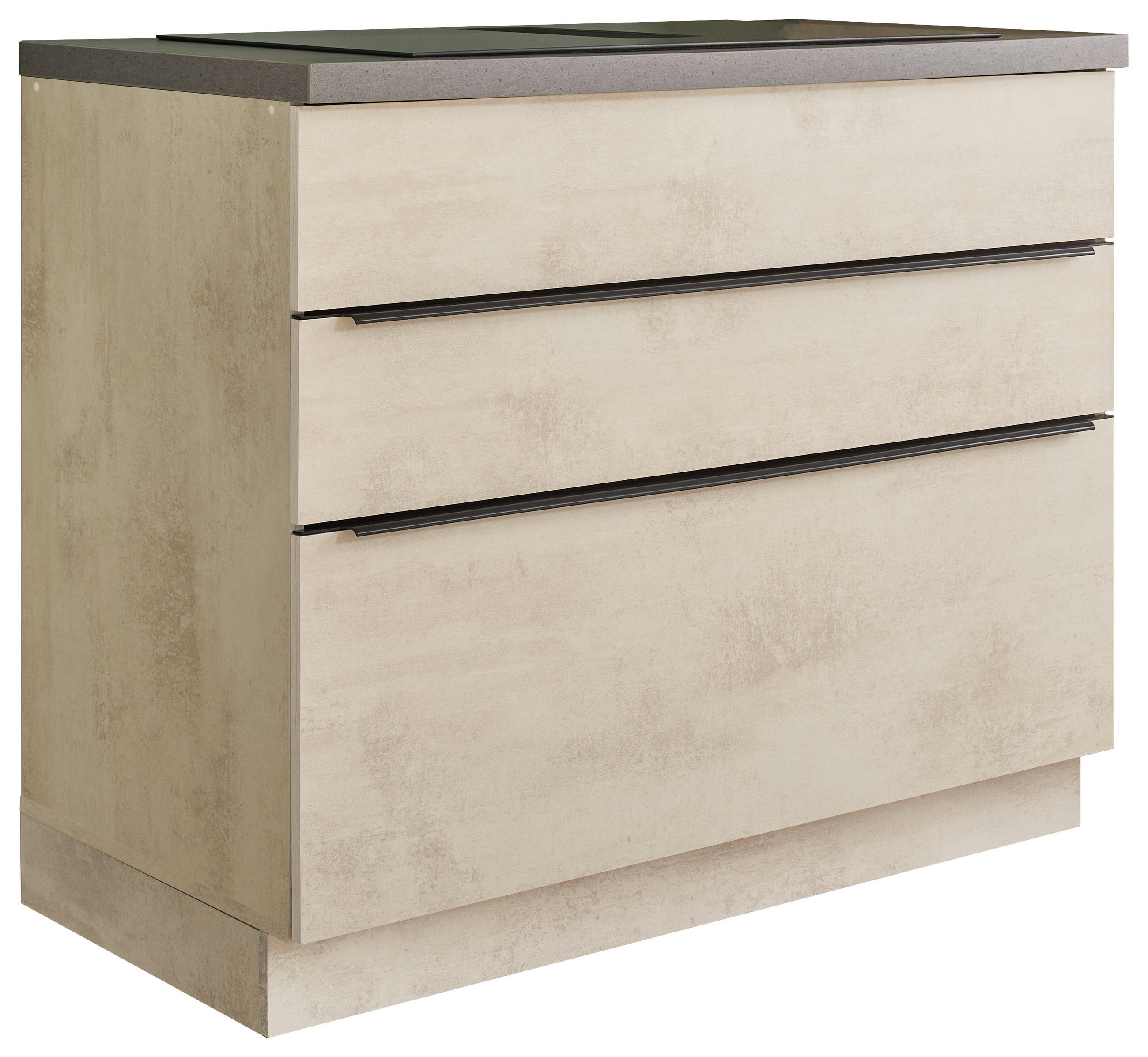 P & B Schubkastenunterschrank Anthrazit, Weiß 110x94x60 cm