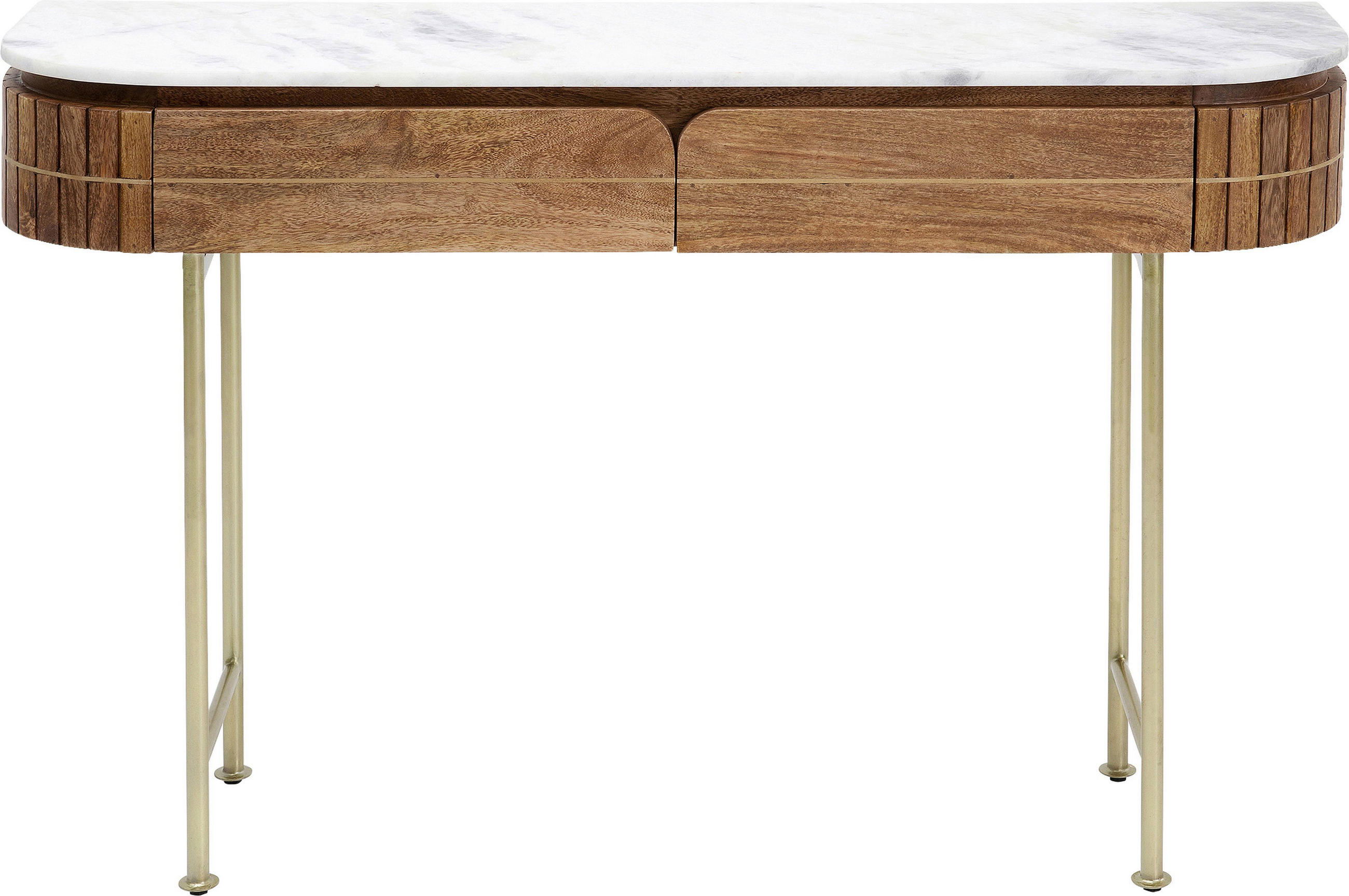 Kare-Design Konsolentisch Braun, Weiß, Gold 30x76x100 cm