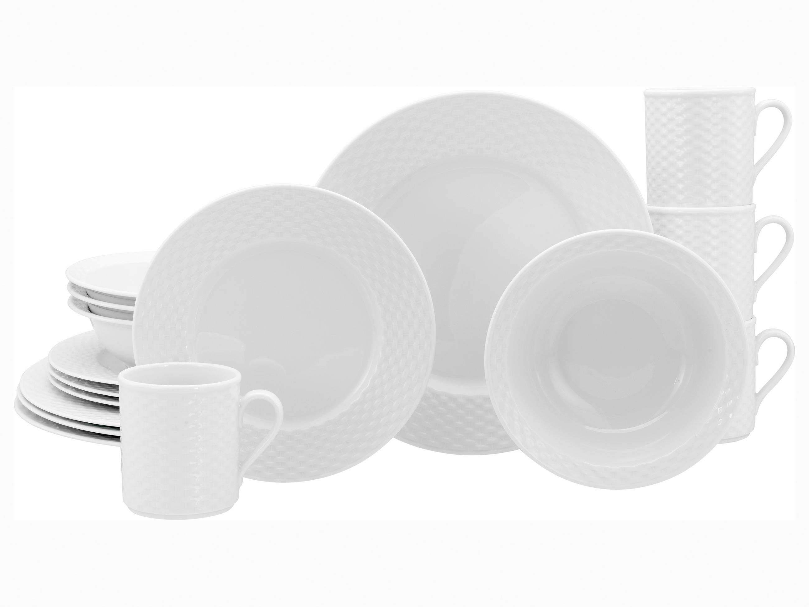 KOMBISERVICE Weiß Polo weiss 16-teilig 4 Personen  - Weiß, Basics, Keramik - Creatable