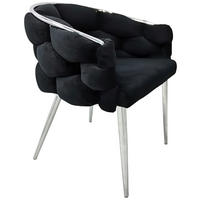 SADA ŽIDLÍ S PODRUČKAMI 2 kusy - barvy stříbra/černá, Moderní, kov/textil (65/79/61cm) - MID.YOU
