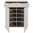 SCHUHSCHRANK 89/105/40 cm  - Kaschmir/Eichefarben, Design, Glas/Holzwerkstoff (89/105/40cm) - Voleo