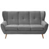 3-SITZER-SOFA Cord Grau  - Eichefarben/Grau, Design, Holz/Textil (190/102/90cm) - Stylife