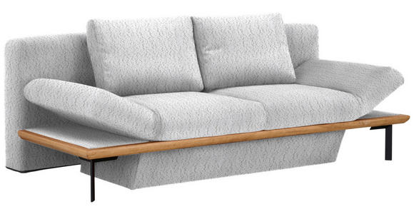 SCHLAFSOFA in Chenille Hellgrau  - Hellgrau/Schwarz, MODERN, Holz/Textil (212/89/102cm) - Dieter Knoll