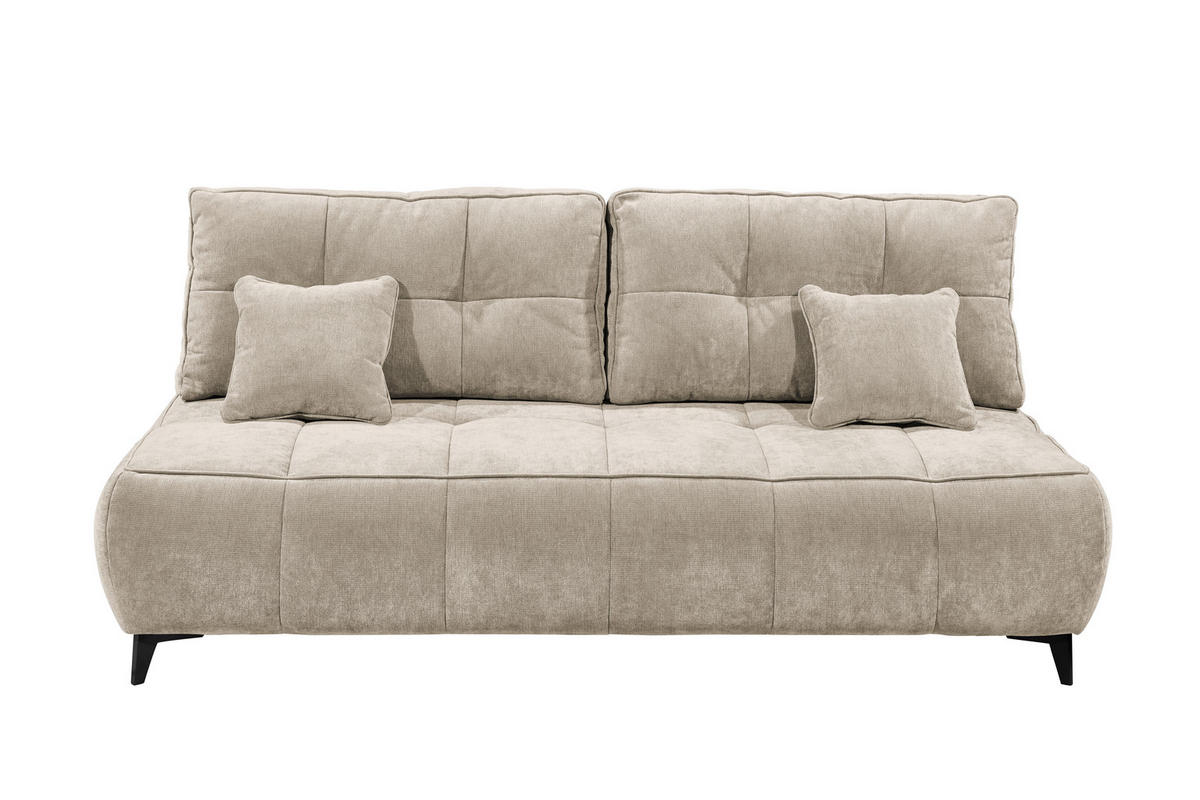 SCHLAFSOFA ELISA Webstoff Beige  inkl. Bettkasten  - Beige/Schwarz, MODERN, Kunststoff/Textil (215/96/106cm) - MID.YOU