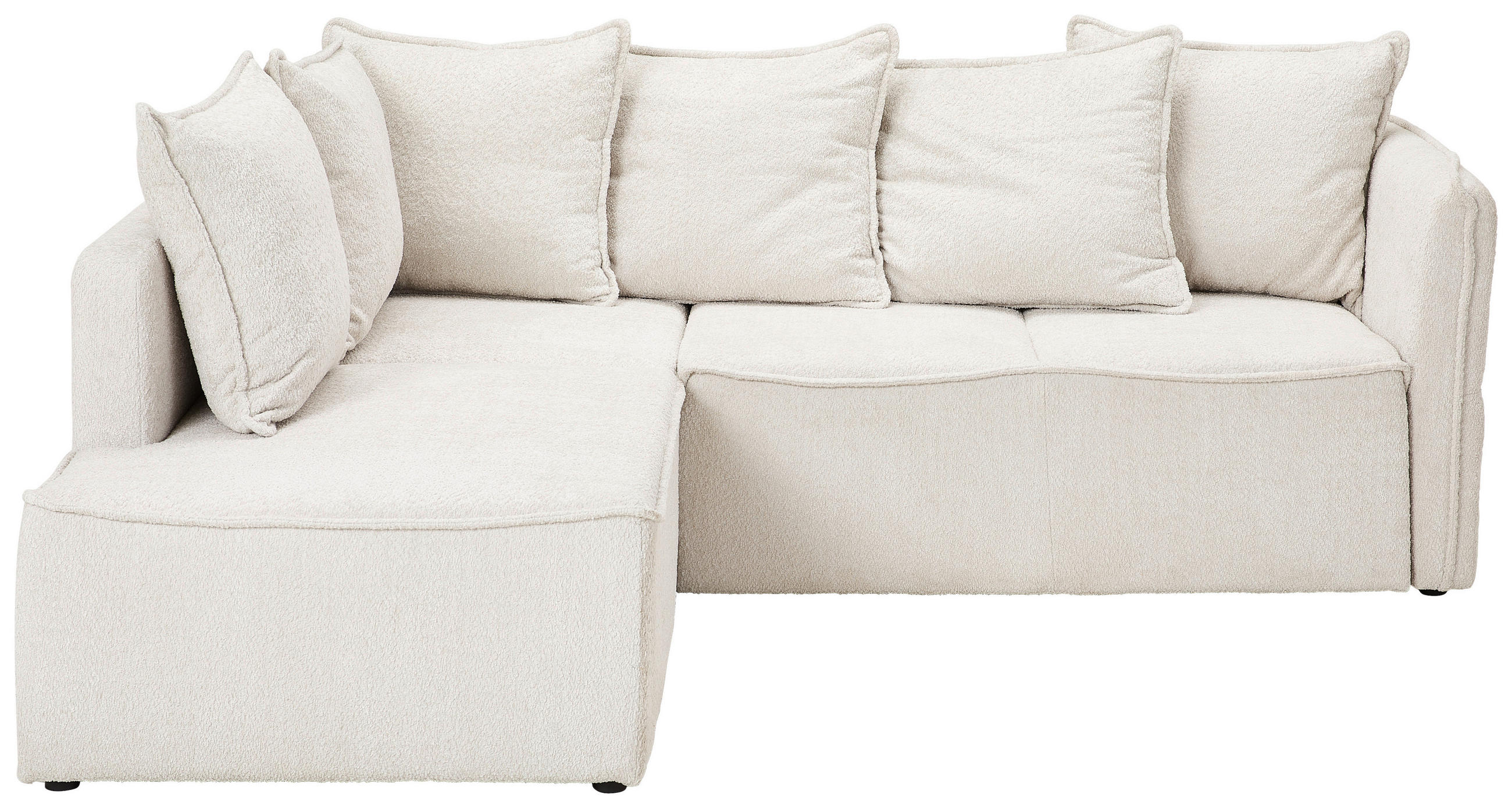 ECKSOFA Beige Chenille  - Beige/Schwarz, KONVENTIONELL, Kunststoff/Textil (193/233cm) - Carryhome