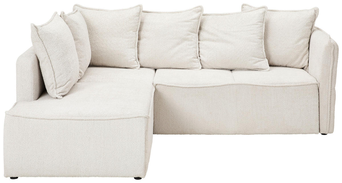 ECKSOFA in Chenille Beige  - Beige/Schwarz, Konventionell, Kunststoff/Textil (193/233cm) - Carryhome
