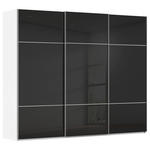 SCHWEBETÜRENSCHRANK 301/223/68 cm 3-türig Schwarz, Weiß  - Alufarben/Schwarz, KONVENTIONELL, Glas/Holzwerkstoff (301/223/68cm) - Novel