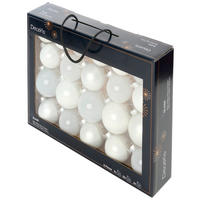 SET KROGLIC ZA BOŽIČNO JELKO - bela, Konvencionalno, steklo (7,00cm)