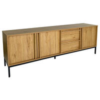 LOWBOARD WABI  in 180/60,5/40 cm  - Eichefarben/Schwarz, Design, Holz/Holzwerkstoff (180/60,5/40cm) - Xora