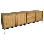 LOWBOARD WABI  in 180/60,5/40 cm  - Eichefarben/Schwarz, Design, Holz/Holzwerkstoff (180/60,5/40cm) - Xora