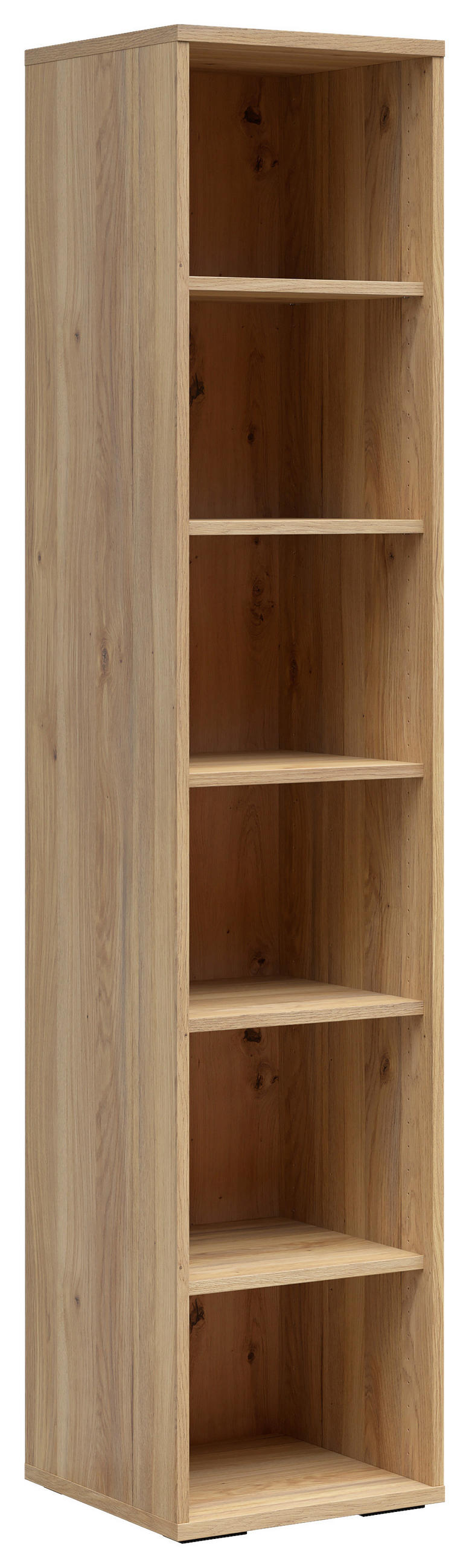 AKTENREGAL Eichefarben  - Eichefarben/Schwarz, KONVENTIONELL, Holzwerkstoff/Kunststoff (42/198/41cm) - Carryhome