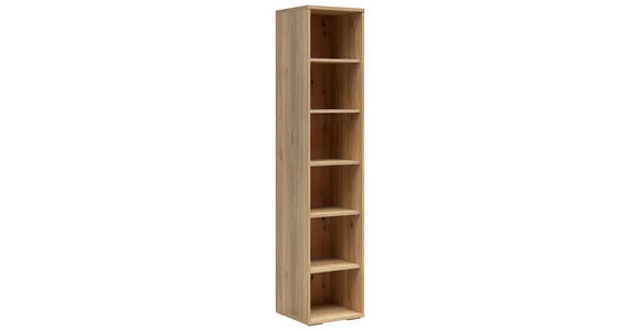 AKTENREGAL Eichefarben  - Eichefarben/Schwarz, KONVENTIONELL, Holzwerkstoff/Kunststoff (42/198/41cm) - Carryhome