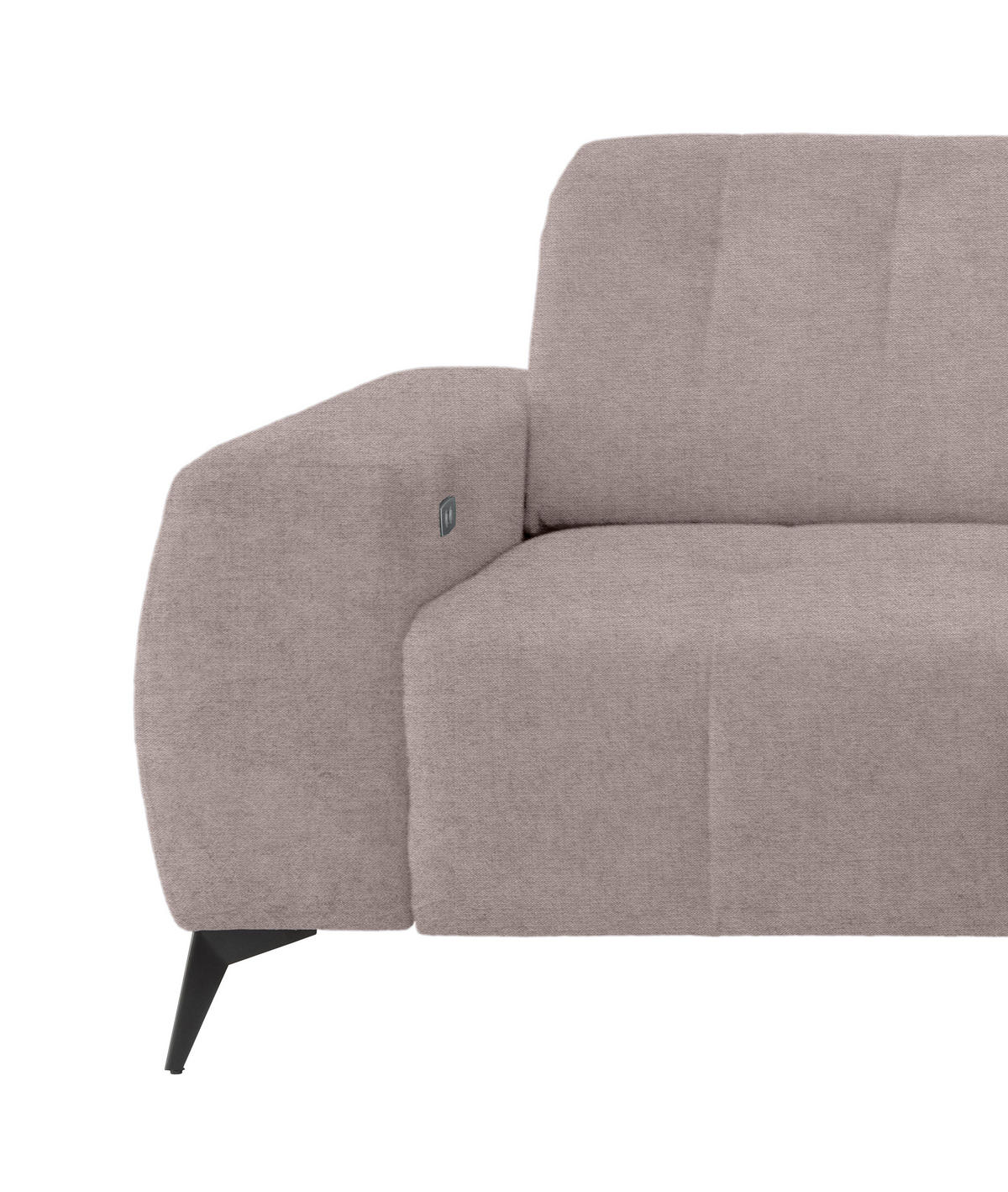 ECKSOFA in Mikrofaser Taupe  - Taupe/Schwarz, Modern, Textil/Metall (258/180cm) - Livetastic