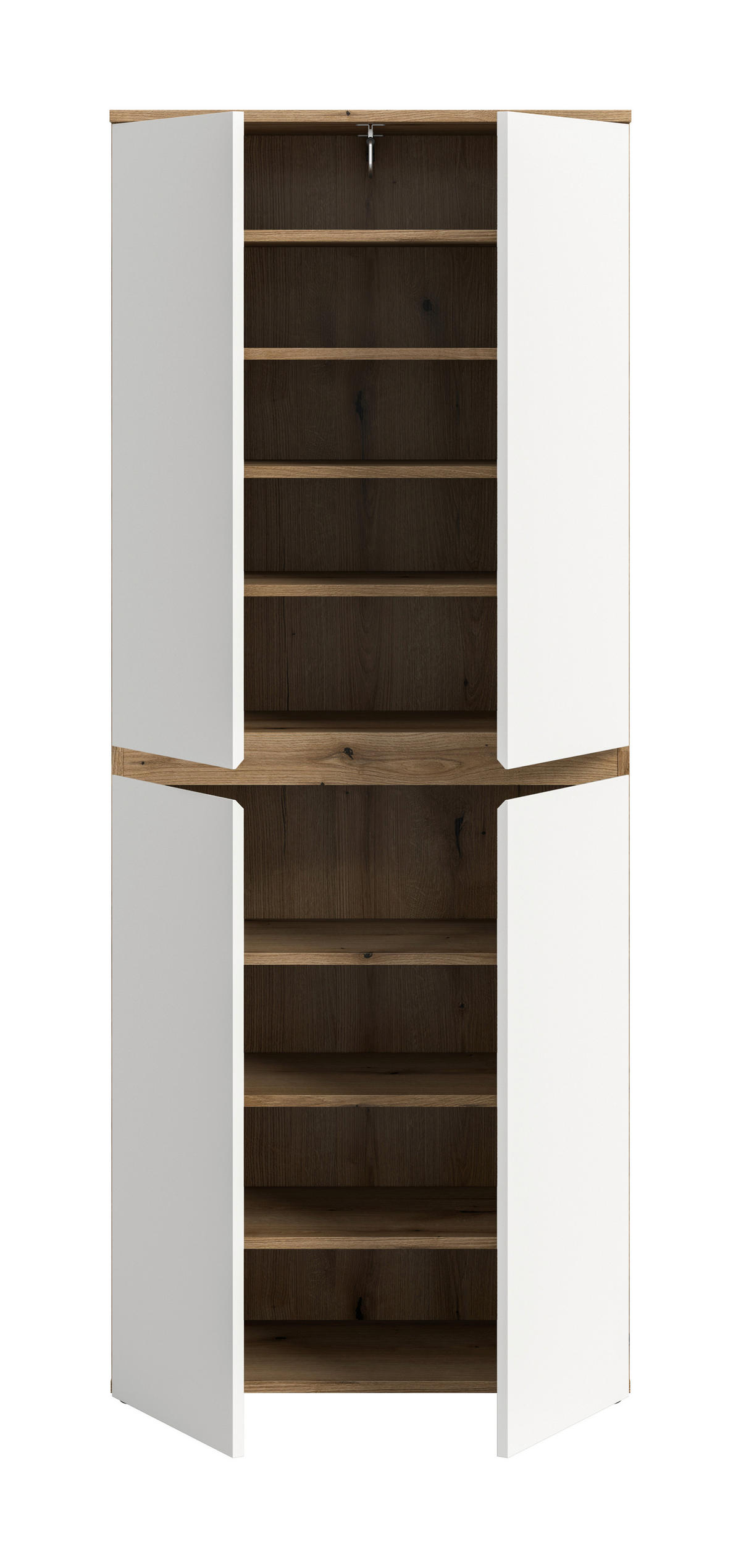GARDEROBENSCHRANK  in 70/175/37 cm  - Eichefarben/Schwarz, Design, Holzwerkstoff/Kunststoff (70/175/37cm) - Livetastic
