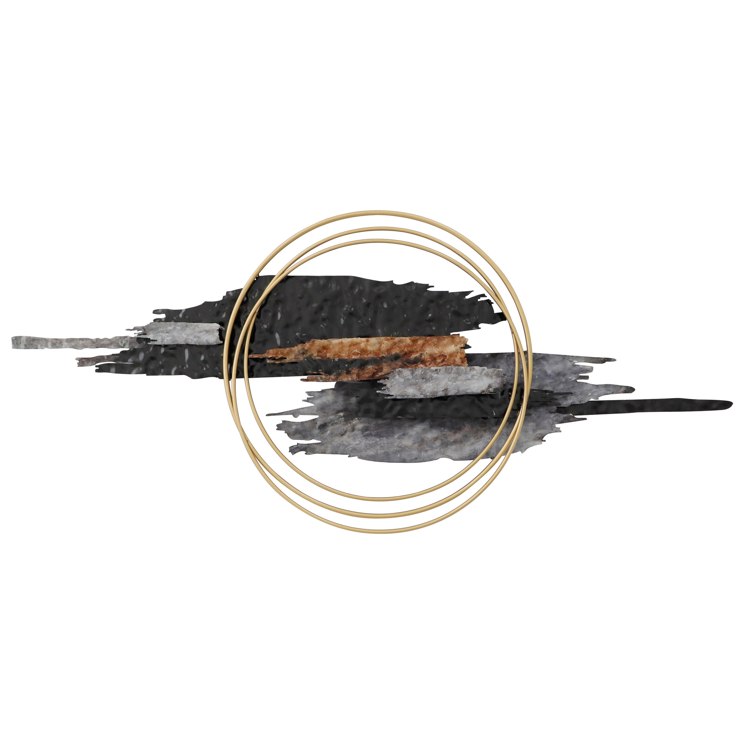 WANDDEKO Metall  - Goldfarben/Schwarz, LIFESTYLE, Metall (144,8/64,1/8,3cm) - Ambia Home