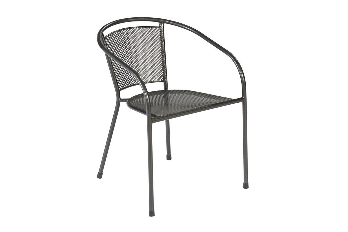 BALKONSET Graphitfarben, Grau 5-teilig  - Graphitfarben/Grau, KONVENTIONELL, Holz/Textil - Gardenson