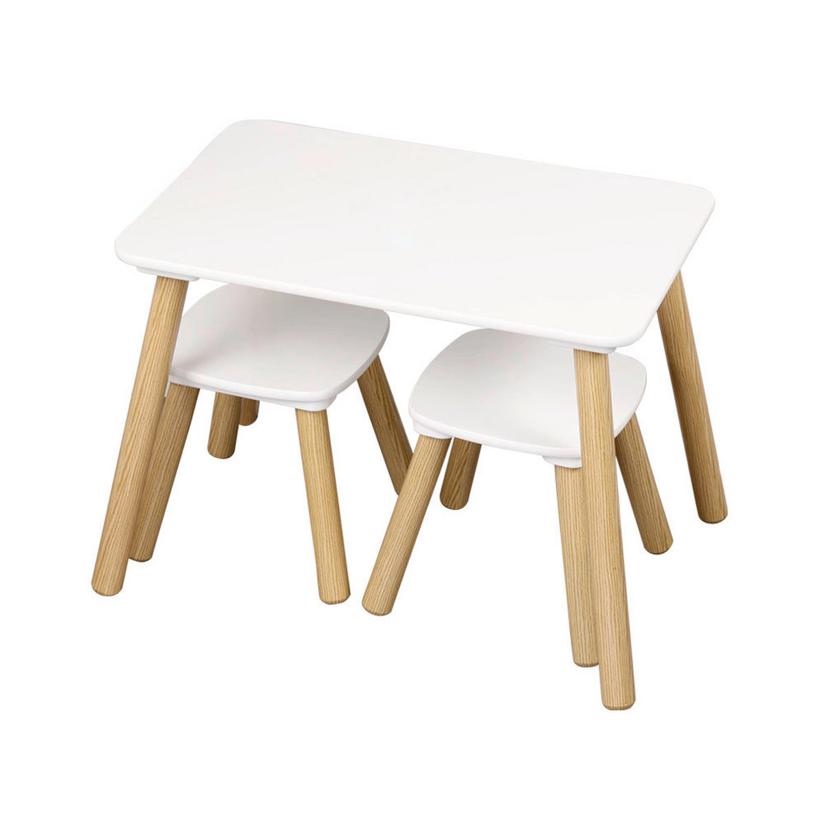 KINDERSITZGRUPPE Weiß, Kieferfarben  - Weiß/Kieferfarben, Basics, Holz/Holzwerkstoff (38/43,5/58cm) - Kesper