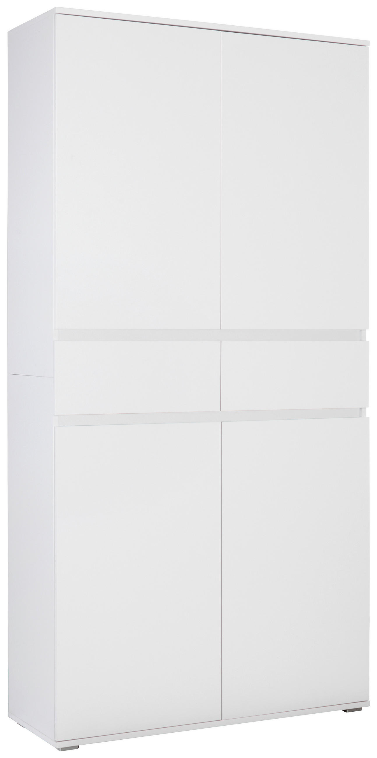 MEHRZWECKSCHRANK 100/200/37 cm  in Weiß  - Silberfarben/Weiß, KONVENTIONELL, Holzwerkstoff/Kunststoff (100/200/37cm) - Xora