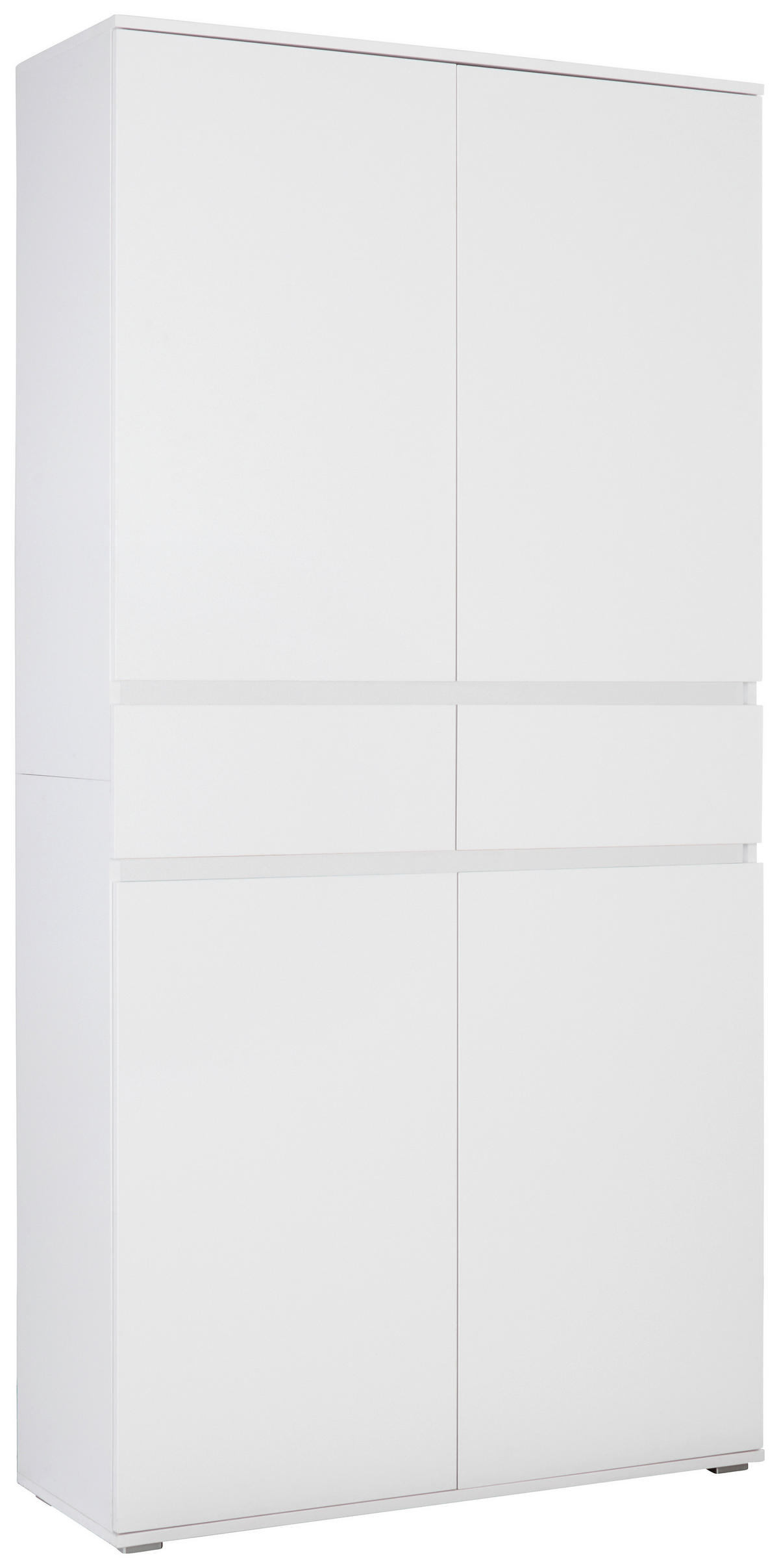 MEHRZWECKSCHRANK 100/200/37 cm  in Weiß  - Silberfarben/Weiß, KONVENTIONELL, Holzwerkstoff/Kunststoff (100/200/37cm) - Xora