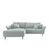 ECKSOFA Blau Cord  - Blau/Schwarz, Design, Textil/Metall (178/264-302cm) - Livetastic