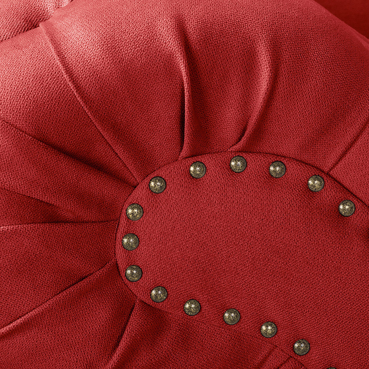 RÉCAMIERE Pako in Mikrofaser Rot  - Rot/Braun, Design, Holz/Textil (185/93/75cm) - Livetastic