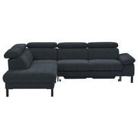 ECKSOFA in Flachgewebe Anthrazit  - Anthrazit/Schwarz, Design, Holzwerkstoff/Textil (217/272cm) - Pure Home Comfort