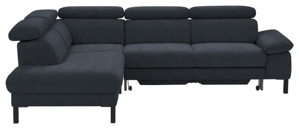 ECKSOFA in Flachgewebe Anthrazit  - Anthrazit/Schwarz, Design, Holzwerkstoff/Textil (217/272cm) - Pure Home Comfort