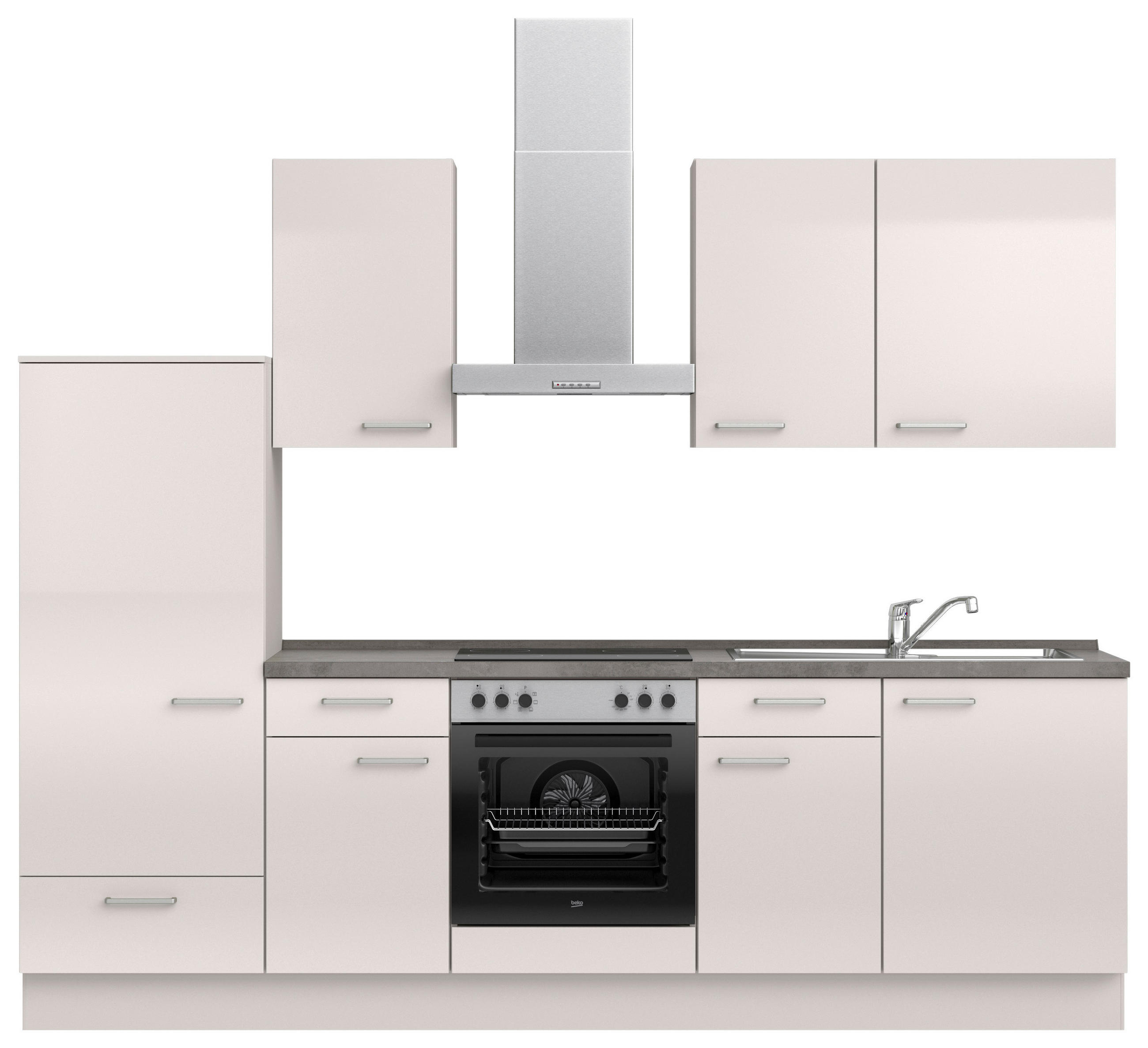 KÜCHENLEERBLOCK 270 cm   in Schieferfarben, Hellgrau  - Schieferfarben/Edelstahlfarben, MODERN, Holzwerkstoff/Metall (270cm) - Nobilia