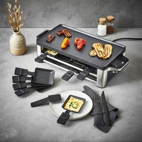 RACLETTE-GRILL Lono  - Edelstahlfarben/Schwarz, Design, Metall (24,1/54,5/13cm) - WMF