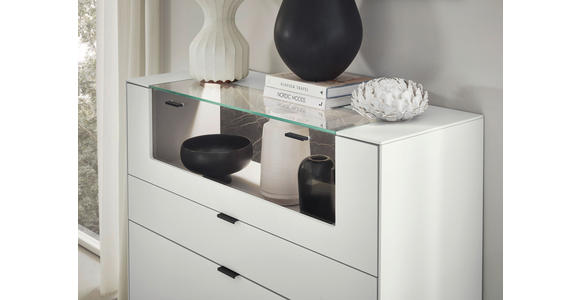 HIGHBOARD Hellgrau  121,9/121,5/45,2 cm  - Hellgrau/Schwarz, Design, Glas/Keramik (121,9/121,5/45,2cm) - Dieter Knoll