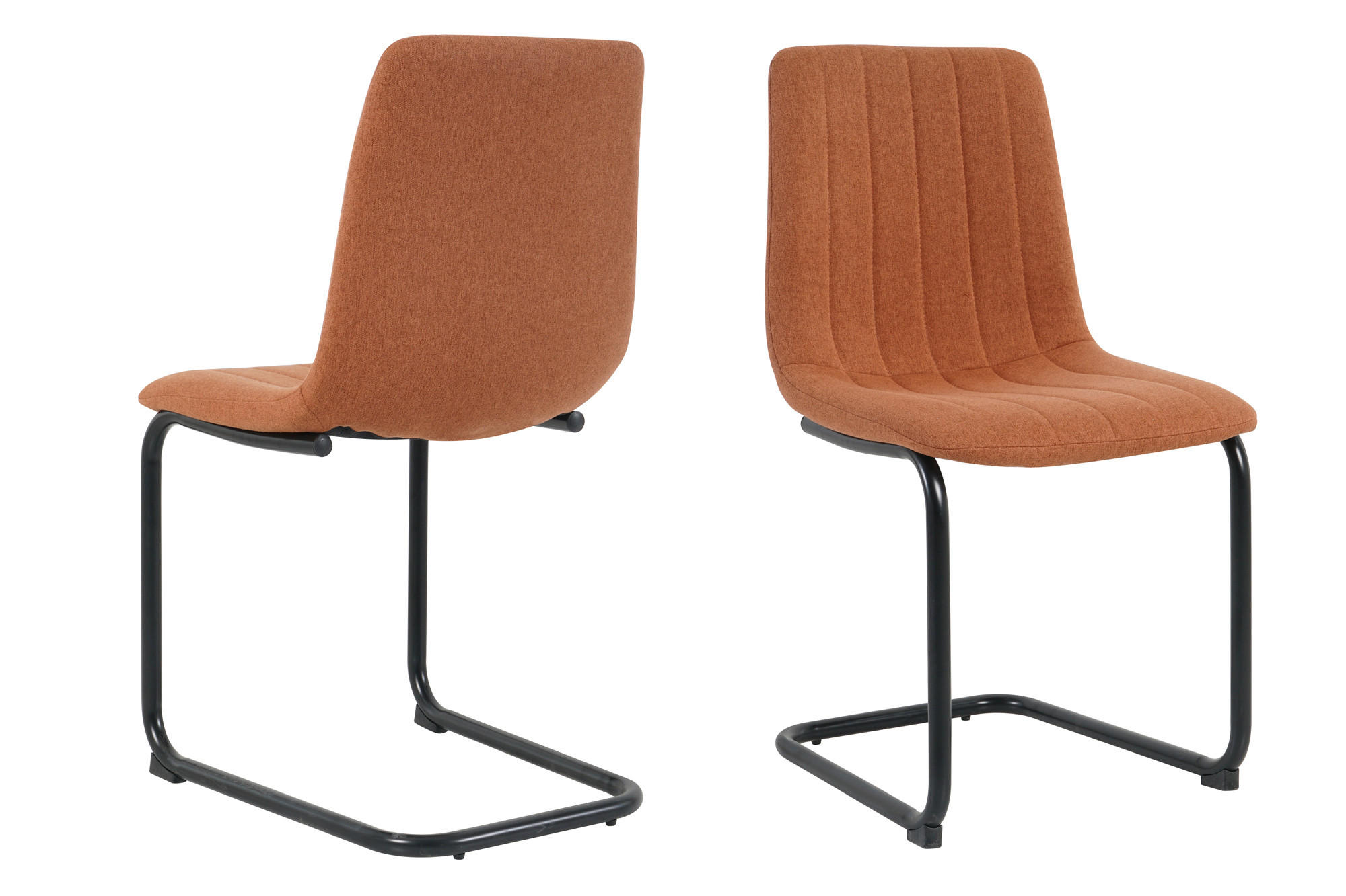 STUHL-SET 2 Stück  in Struktur  - Schwarz/Braun, Design, Textil/Metall (43/87/53cm) - Livetastic