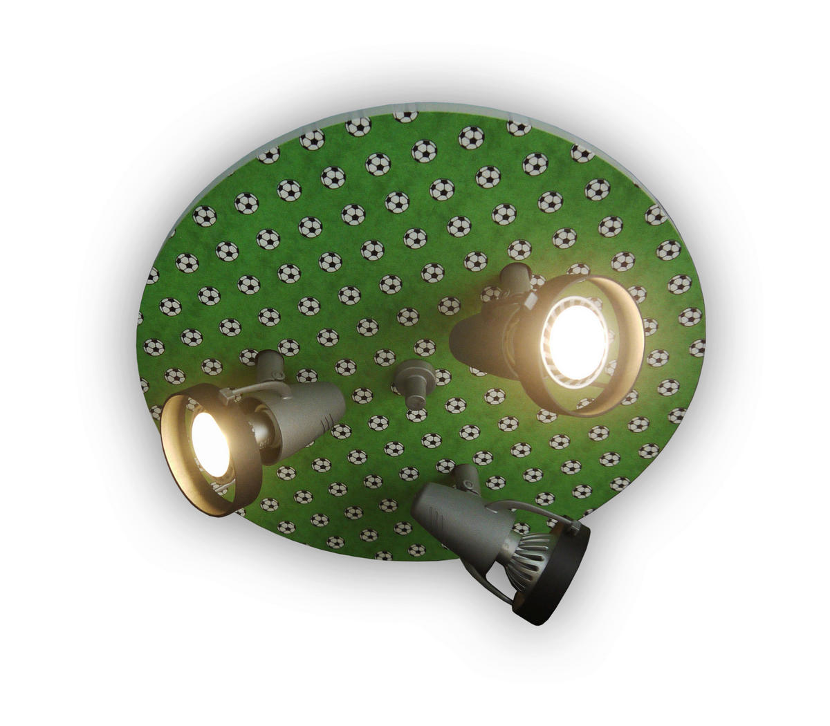NIERMANN KINDERDECKENLEUCHTE Fussball 35/15 cm  - Schwarz/Grün, Trend, Holzwerkstoff/Kunststoff (35/15cm) - Niermann