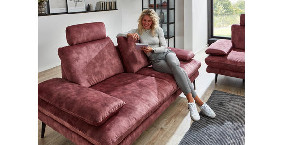 3-SITZER-SOFA in Velours Dunkelrot - Beige/Schwarz, Design, Textil/Metall (222/89/104cm) - Dieter Knoll