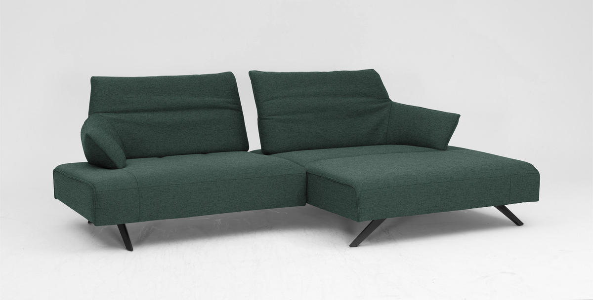ECKSOFA in Struktur Türkis  - Türkis/Anthrazit, Design, Textil/Metall (276/165cm) - Himolla