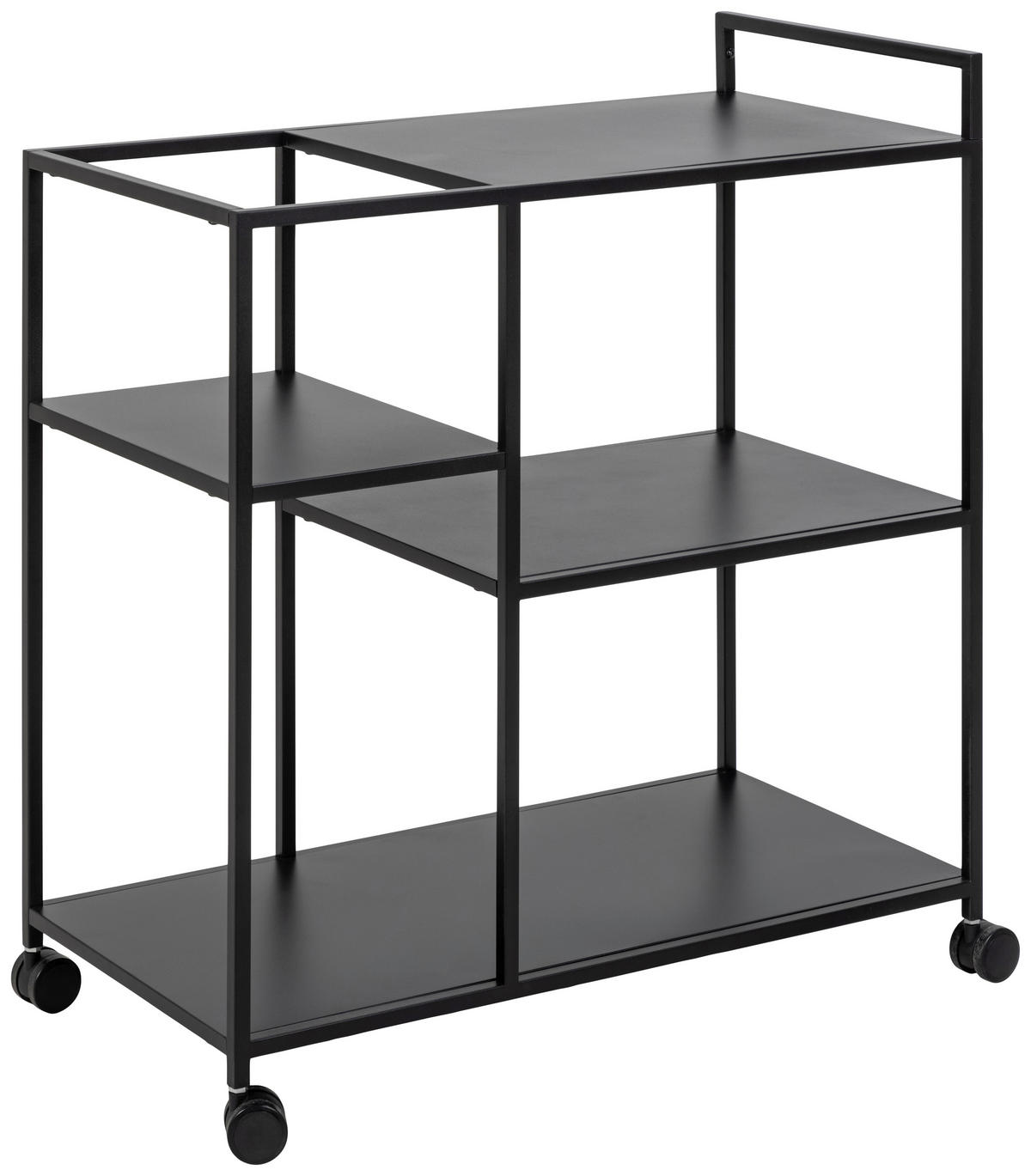 SERVIERWAGEN Schwarz  - Schwarz, Design, Metall (78/40/85cm) - Ambia Home