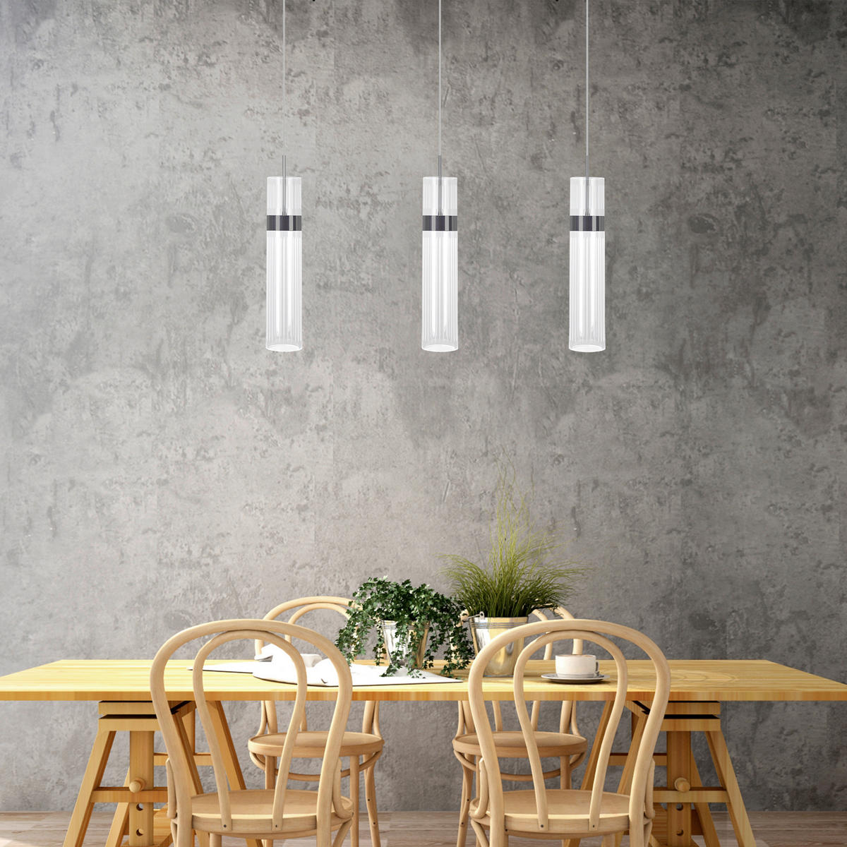 LED-HÄNGELEUCHTE Ambiente 120/60/6 cm  - Chromfarben, Design, Kunststoff (120/60/6cm)