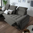 ECKSOFA in Flachgewebe Hellgrau  180/310 cm  - Hellgrau/Schwarz, LIFESTYLE, Textil/Metall (180/310cm) - Valnatura
