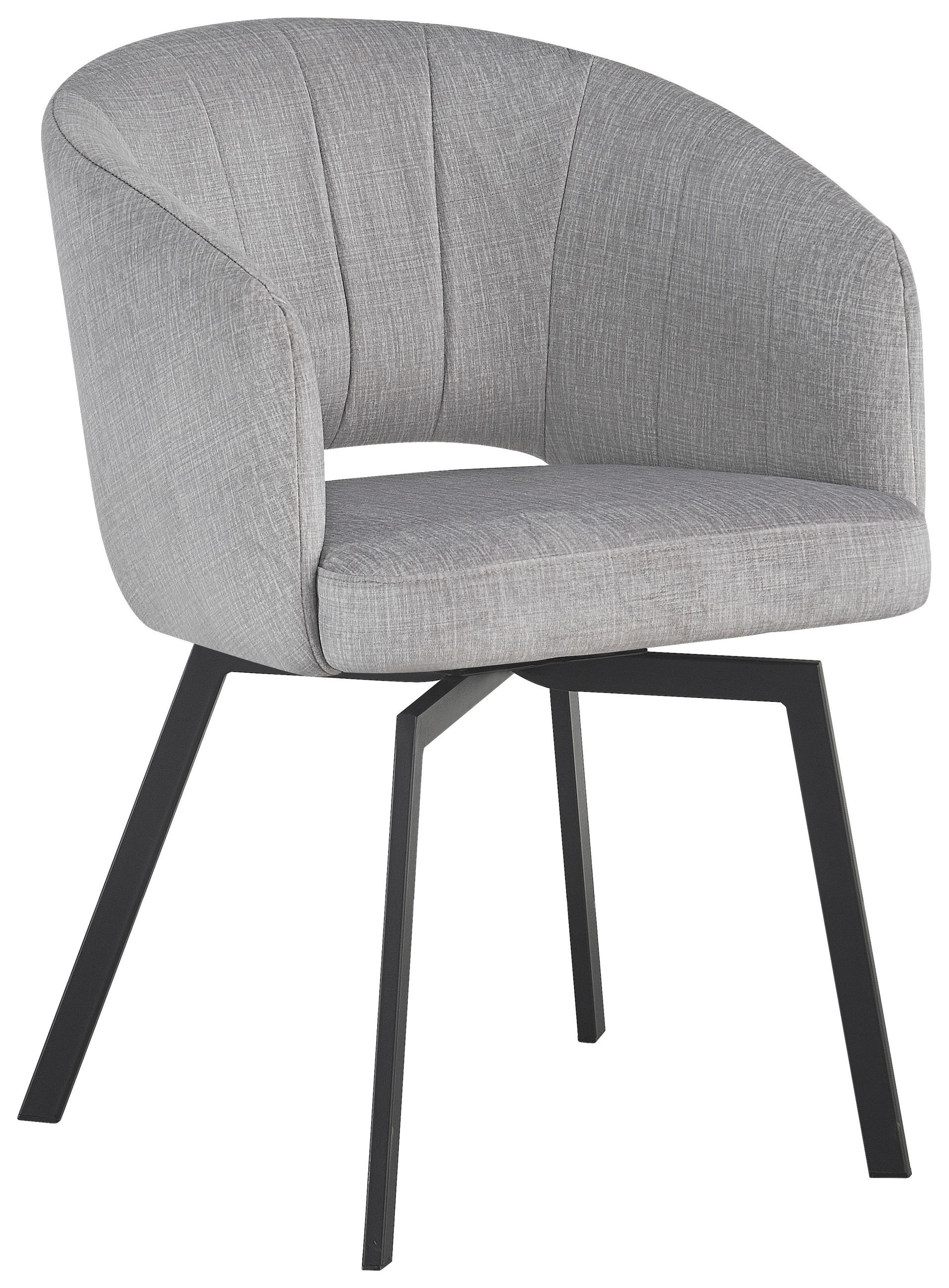 ARMLEHNSTUHL  in Eisen Webstoff  - Schwarz/Grau, Design, Textil/Metall (57/62,5/81cm) - Carryhome