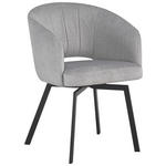 ARMLEHNSTUHL  inklusive Armlehnen, Sitzfläche 180° drehbar Webstoff  - Schwarz/Grau, Design, Textil/Metall (57/62,5/81cm) - Carryhome