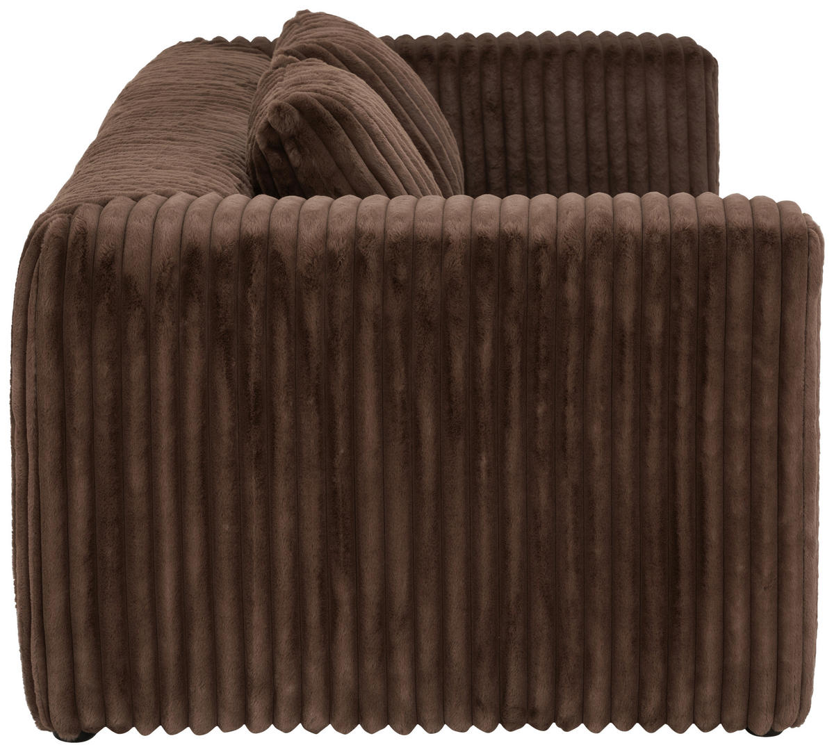 SOFA Cord Braun  - Schwarz/Braun, MODERN, Kunststoff/Textil (224/68/99cm) - MID.YOU