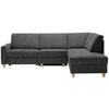 ECKSOFA  in Mikrovelours Anthrazit  261/203 cm  - Eichefarben/Anthrazit, KONVENTIONELL, Holz/Textil (261/203cm) - Sedda