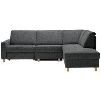 ECKSOFA  in Mikrovelours Anthrazit  261/203 cm  - Eichefarben/Anthrazit, KONVENTIONELL, Holz/Textil (261/203cm) - Sedda
