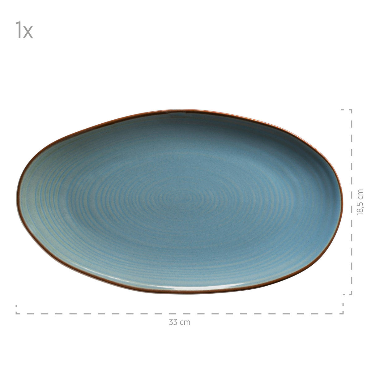 SERVIERPLATTEN-SET Nottingham  - Blaugrau, Basics, Keramik - Mäser