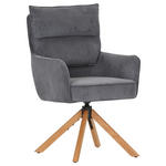 ARMLEHNSTUHL  Stoffauswahl, Sitzfläche 360° drehbar, automatische Rückholfunktion Cord  - Eichefarben/Anthrazit, Design, Holz/Textil (60/95/62cm) - Novel