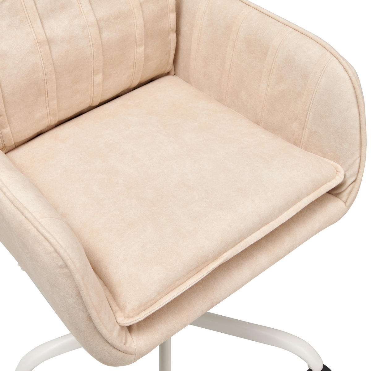 OTOČNÁ ŽIDLE, mikrovlákno, béžová - béžová, Lifestyle, kov/dřevo (56/89-97/69cm) - MID.YOU