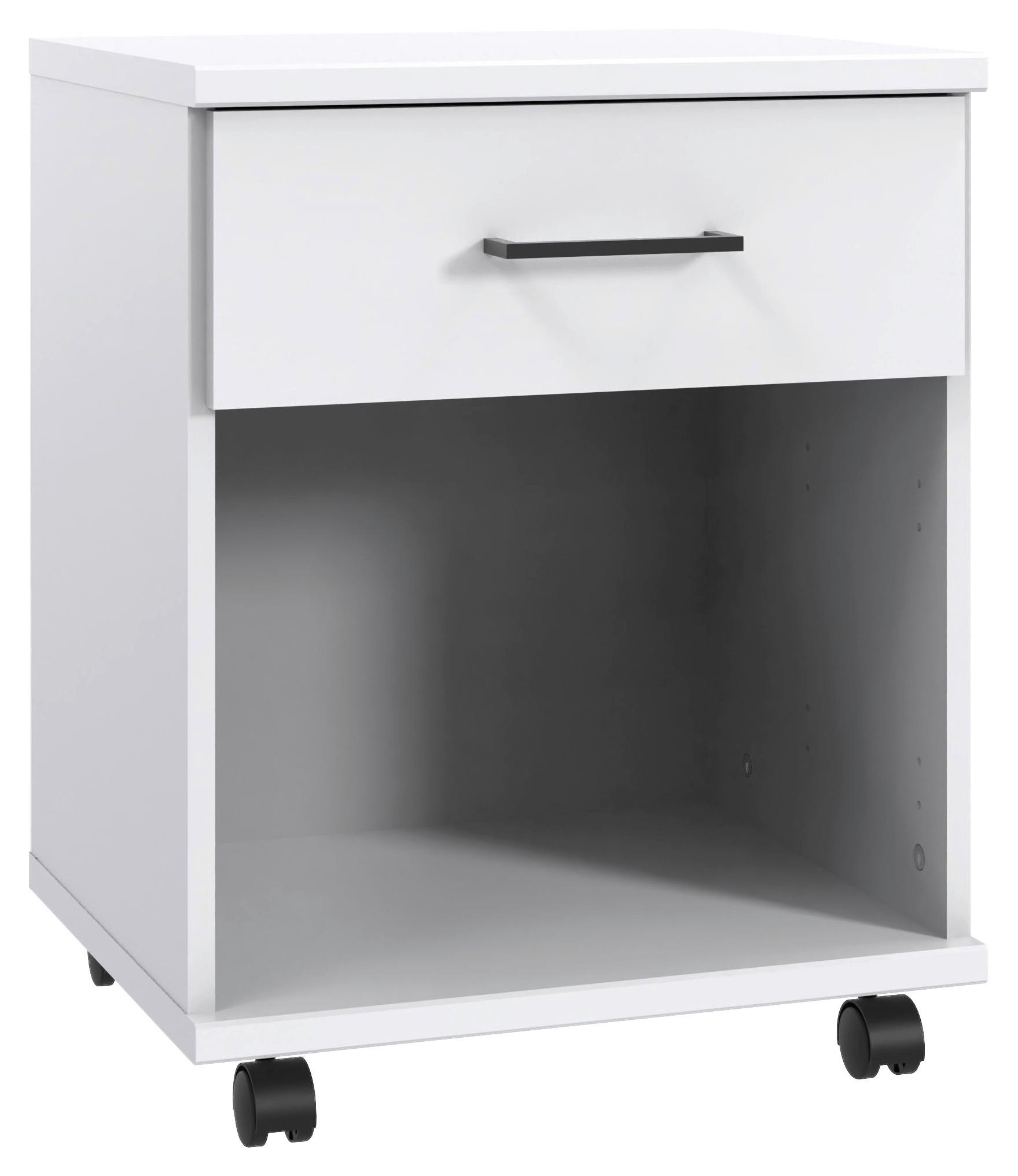 ROLLCONTAINER Weiß  - Schwarz/Weiß, Design, Holzwerkstoff/Kunststoff (52/40/38cm) - Boxxx