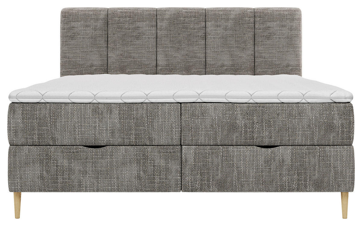 BOXBETT 180/200 cm  in Grau  - Buchefarben/Grau, MODERN, Holz/Holzwerkstoff (180/200cm) - MID.YOU