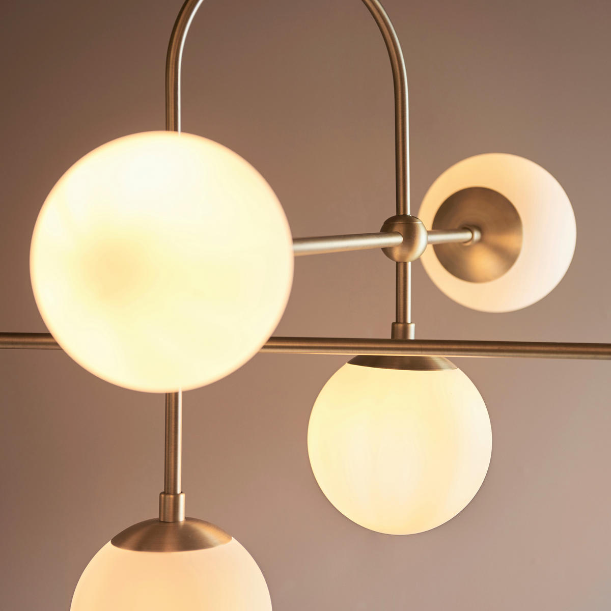 HÄNGELEUCHTE 86/127 cm  - Messingfarben/Opal, KONVENTIONELL, Glas (86/127cm) - ENDON