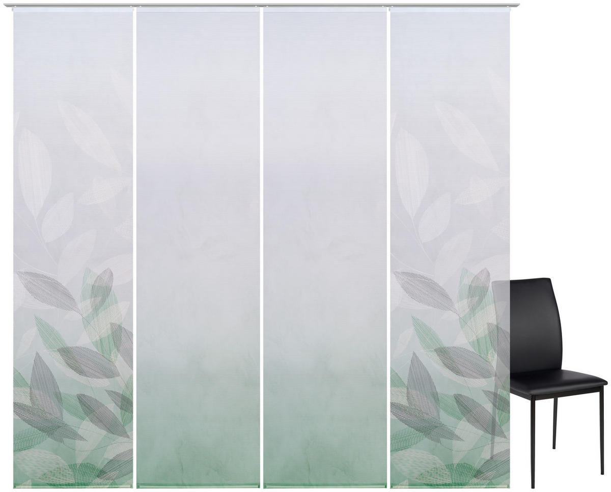 FLÄCHENVORHANG  4 Stück  halbtransparent   60/245 cm  - Grün, Natur, Textil (60/245cm) - Novel