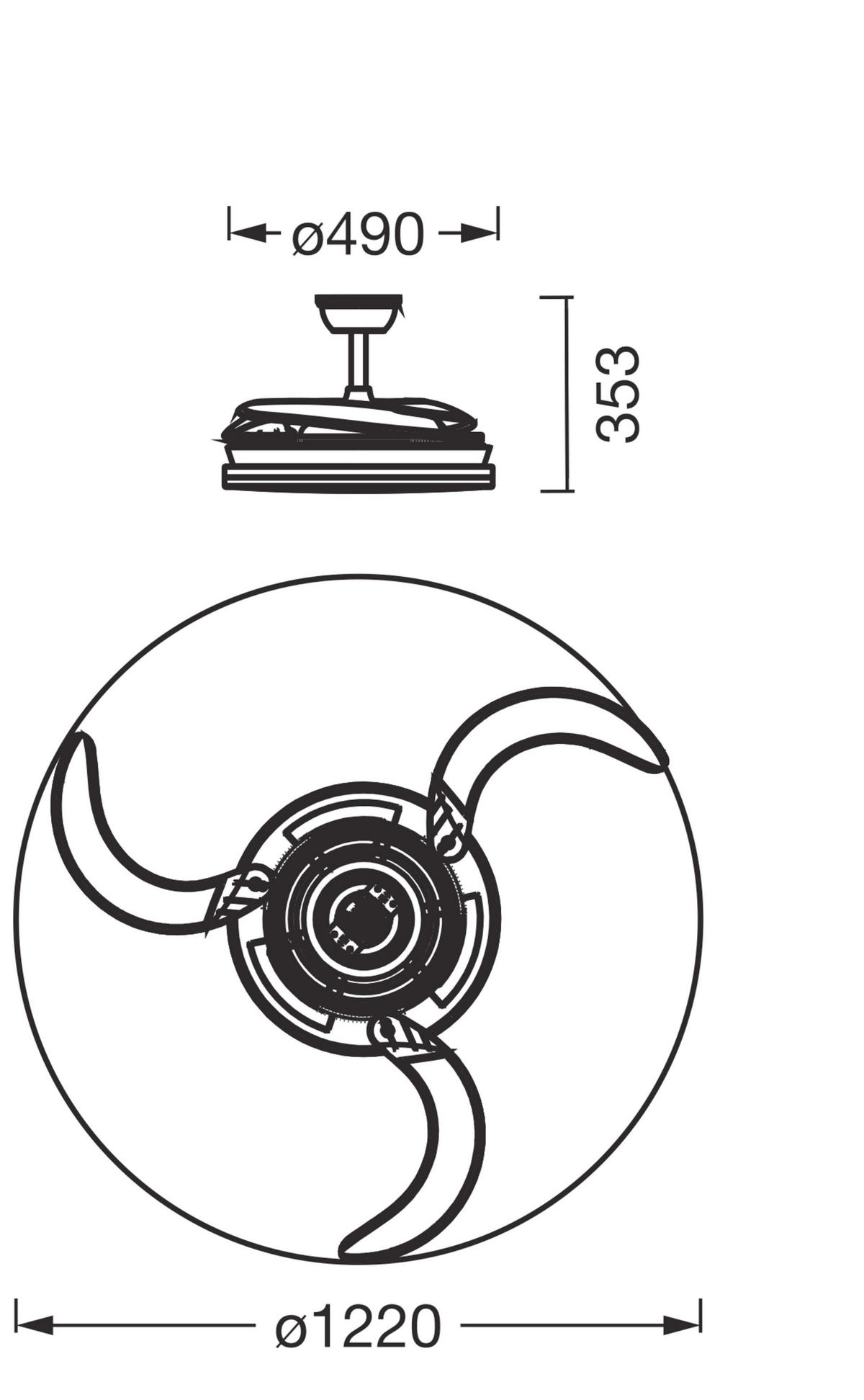 DECKENVENTILATOR - Design (122/35,3cm) - Osram